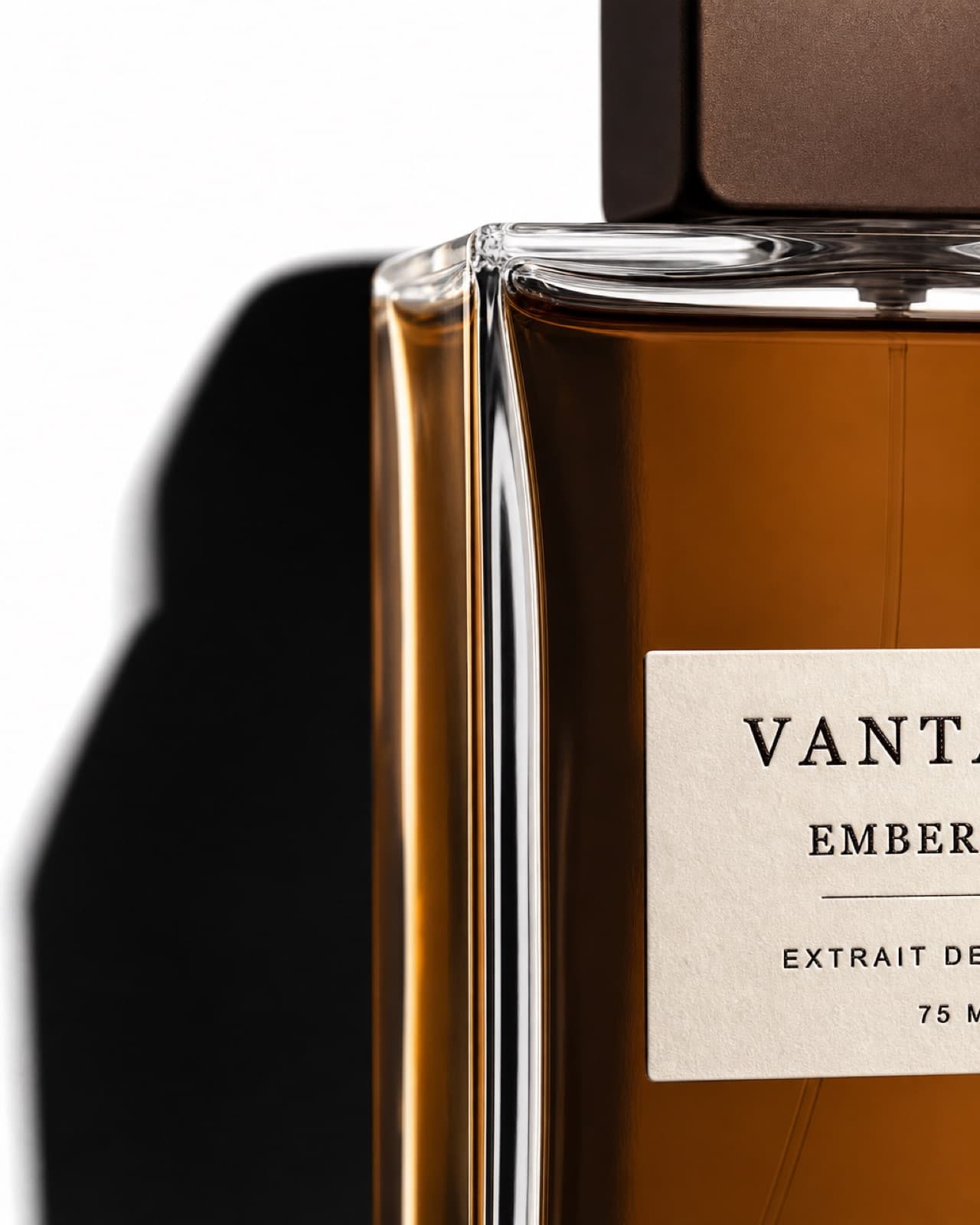 Macro product detail of the Ember Veil fragrance bottle