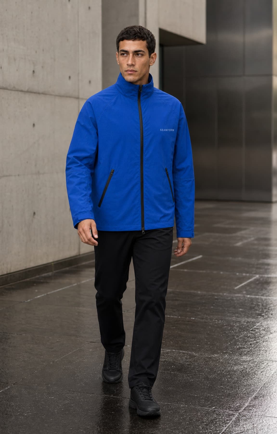 Seamform technical outerwear in an urban setting