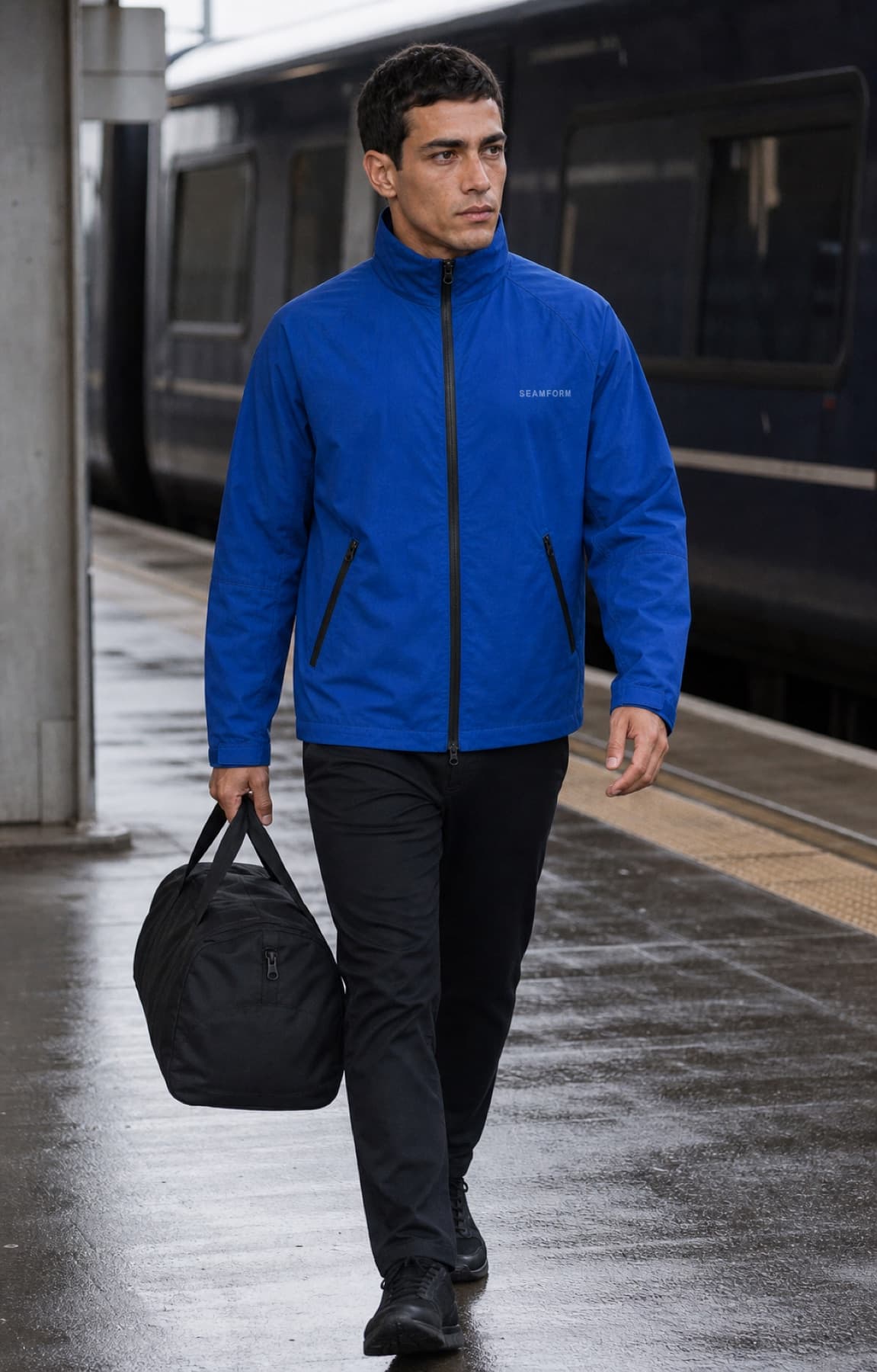 Seamform technical shell worn during a wet rail commute