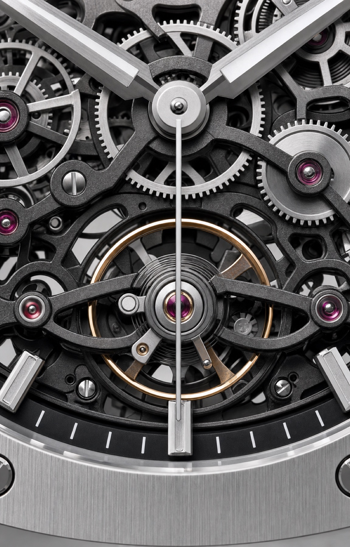 Macro view of the Aurel watch movement